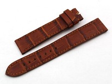 Brown Alligator Print Leather Strap Band 18/16mm Watch Accessories Parts New