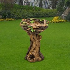 BIRD BATH TRADITONAL GARDEN OUTDOOR WATER BOWL STONE EFFECT FEEDER TABLE STAND