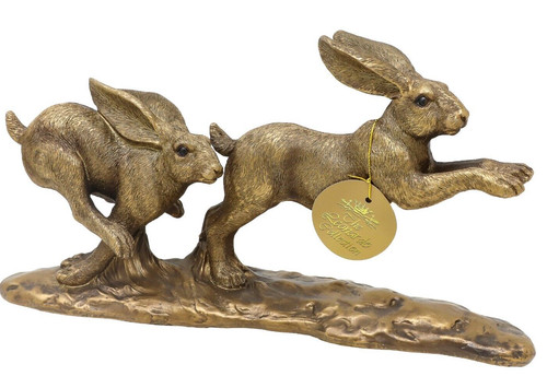 Twin running hares - twin,