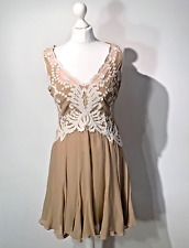 TEMPERLEY LONDON back embroidered vintage mini flare silk dress uk12  eu40  US 8