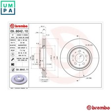 2x BRAKE DISC 09.8642.11 FOR