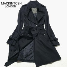 MACKINTOSH LONDON Gabardine Trench Coat Belted Black Women Size 40/US:S Auth