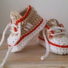 BABY CROCHET SHOES YOURS BABY'S NAME TRAINERS HANDMADE SNEAKERS