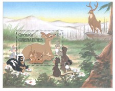 (703322) Disney, Bambi, Deer, Skunk, Rabbit, Grenada Gren.