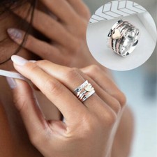 Anti Stress Rings Anxiety Figet Spinner Rings Ring Women Spinning Rotate Freely