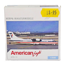 Herpa Wings American Eagle ATR-72 Diecast Model Scale 1:500 Art Nr 513203 Boxed.