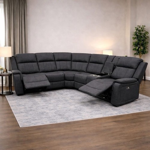 Grey leather corner - leather,