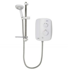 Triton Silent Thermostatic Electric Power Shower Bathroom White Chrome TAS2000SR
