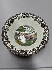 Vintage Myotts Country Life Deep Bowl 21cm Hunting Horses Staffordshire Wear