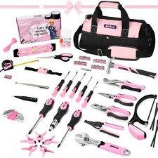 SHALL Pink 246pc Household Home Women Hand Tool Set Kit For Home Repair Tool Set