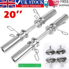 2X Olympic Dumbbell Bar Set & Spring Collars Free Weights Weight Lifting Dumbell