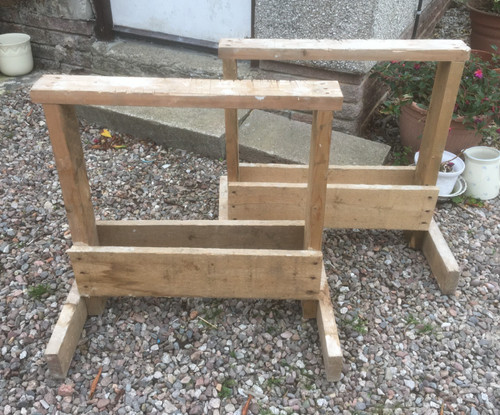 Wooden saw horse benches - saw,