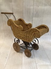 Vintage Wicker Sleigh /pram for dolls/teddy bears 