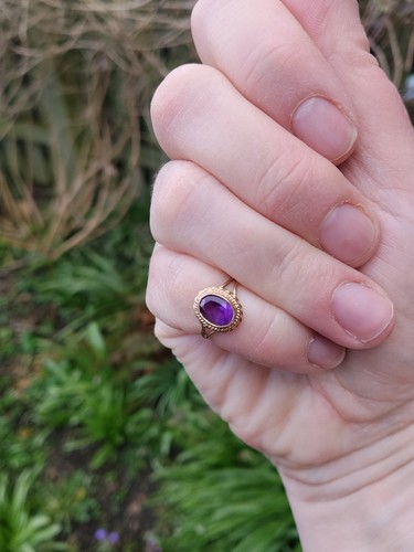 9ct gold amethyst ring - 9ct,