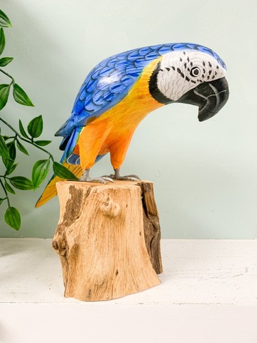 Macaw parrot hand carved - macaw,