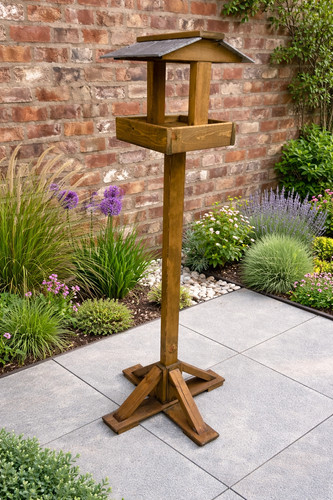 Tall wooden bird table - tall,