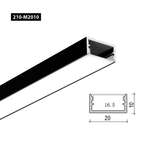 Black aluminium led strip - aluminium,
