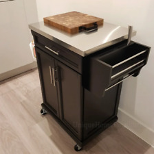 Kitchen Cart Island Butchers Block Table Trolley Storage Cabinet Cupboard Unit