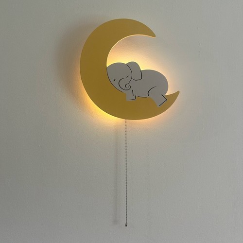 Elephant moon wooden nursery - elephant,