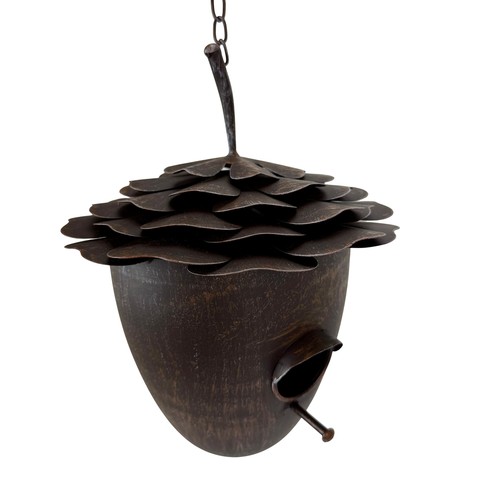 Hanging birdhouse rustic acorn - rustic,
