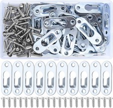 40 Pcs Keyhole Hangers, Picture Hangers, Metal Keyhole Hanging Plates, Screws Fa