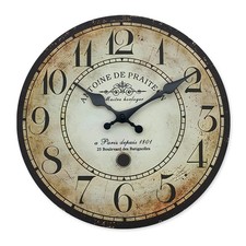 Retro Wooden Wall Clock Paris