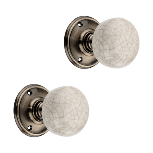 Door knobs set antique brass - set,