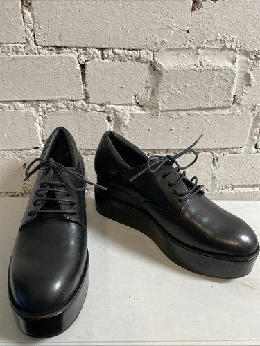 Ash black leather - ash, platform