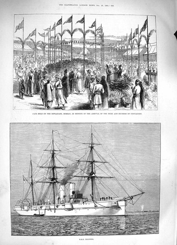 Old antique print 1883 ship - 1883,