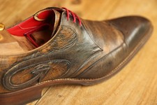 Jeffery West Tan Brown Leather Derby Brogue Lace Up Shoes UK 11 US 12 EU 45