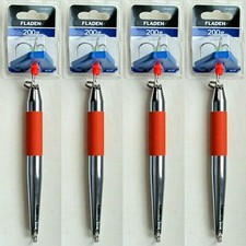 4 Fladen Bar Pirks Larvik Silver & Red Deep Sea Fishing 200g