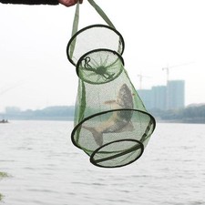  3pcs Mesh Hole Folding Crab Lobster Net Fishing Net Fishing Accessories (Small
