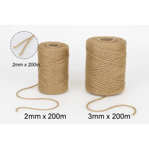 Natural jute twine 200m strong - natural,