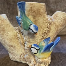 Vintage Sylvac Vase, blue tits