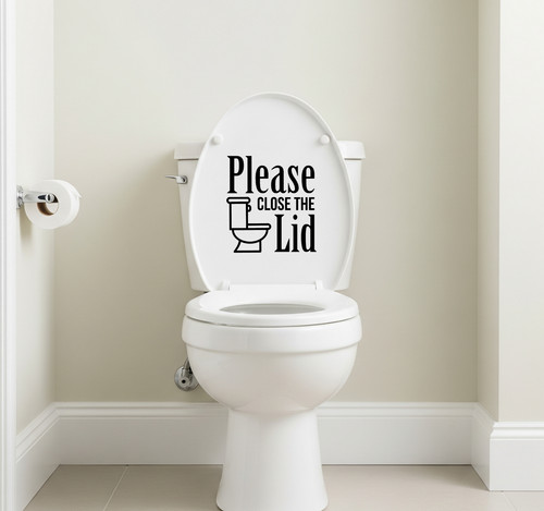 Please close lid toilet - please,