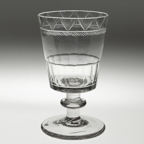 Georgian rummer glass with fan - glass,