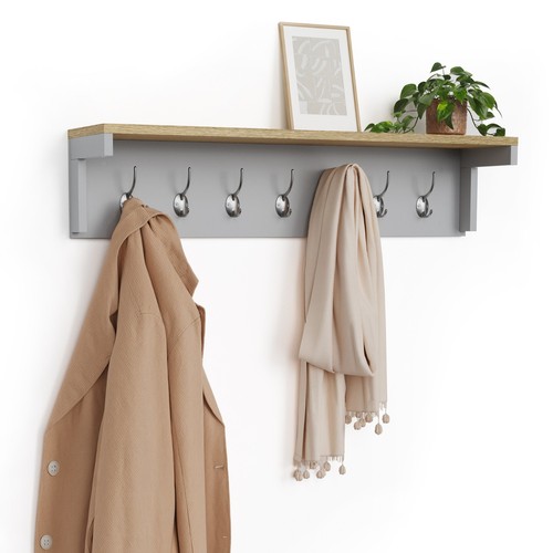 Coat hooks wall mounted - mounted,, grey