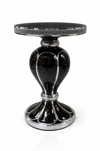 Black venetian mirrored table - venetian,