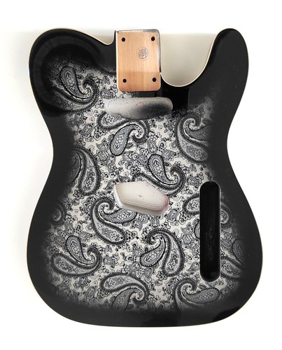 Telecaster body black paisley - body,