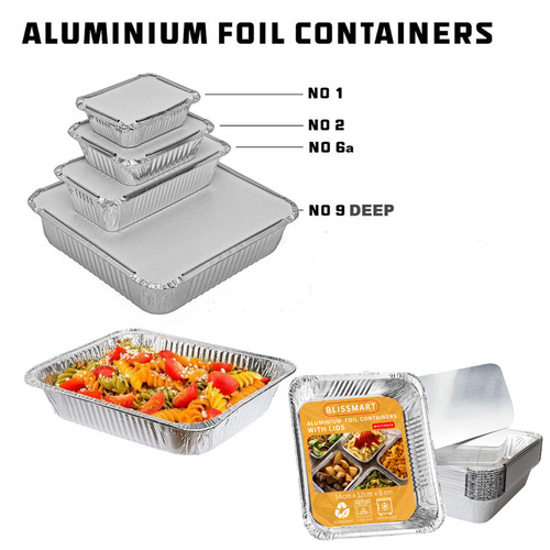 Aluminium foil trays with lids - foil,