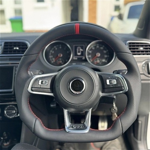 Leather steering wheel - leather, for