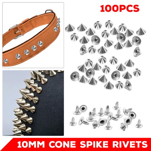 10mm metal silver - punk, cone