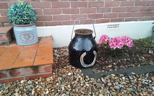 Vintage steel milk churn - milk,