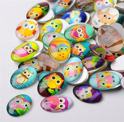 Oval owl printed clear - printed,