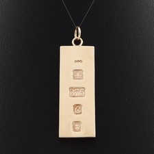 Vintage Solid 9Ct Gold 30.5g Ingot Pendant c 1977