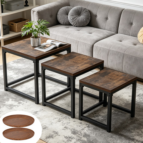 Rustic nesting coffee table - rustic,