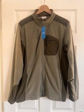 Mens Columbia Klamath Fleece Full Zip Green Jacket Medium New