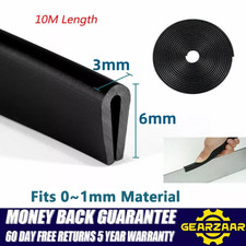 10M Car Door Boot Edge Protector Strip Trim U Shape Guard Seal Rubber Black UK