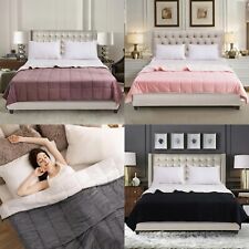 Sherpa Fleece Weighted Blanket Fluffy Soft Warm Bed Sofa Throw Cozy & Comforting