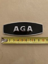 Black/Silver Self Adhesive Enamel Aga Cooker / Fridge Badge, (see Notes Below)